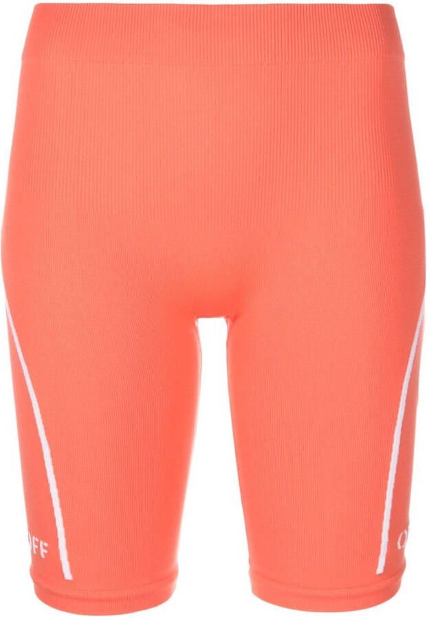 Off-White Shorts met logoprint Oranje
