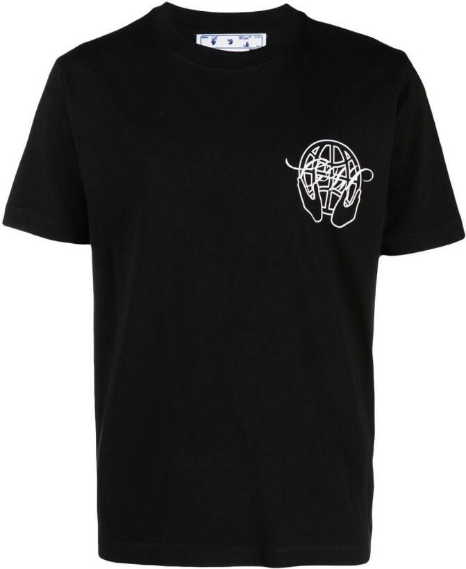 Off-White T-shirt met logoprint Zwart