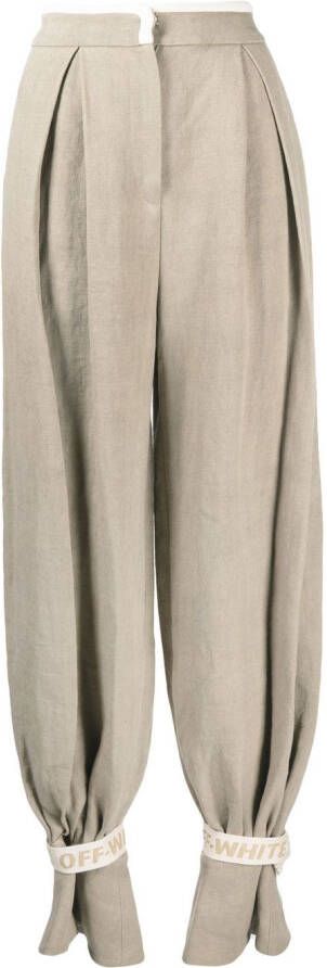 Off-White Linnen broek Beige