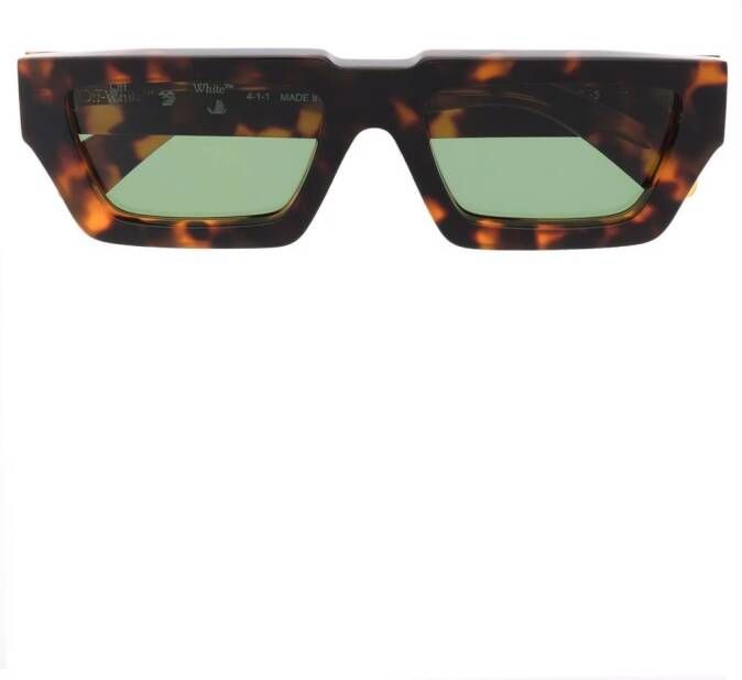 Off-White Off White chester zonnebril met rechthoekig montuur unisex Glas Plastic Eén Zwart