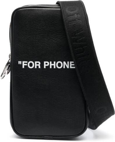 Off-White Messengertas met tekst Zwart