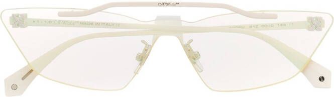 Off-White Eyewear Metal Mask zonnebril met geometrisch montuur Wit