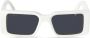 Off White Rechthoekige zonnebril in wit acetaat met donkergrijze lenzen Multicolor - Thumbnail 1