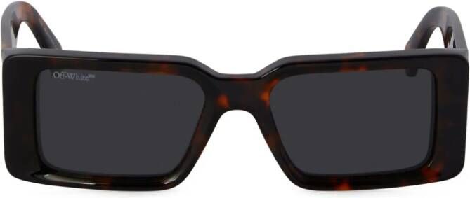 Off-White Milano zonnebril met schildpadschild design Bruin