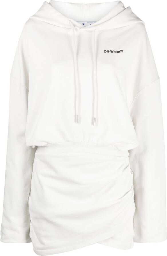 Off-White Mini-jurk met hoodie Wit