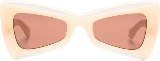Off-White Nashville zonnebril met geometrisch montuur Beige