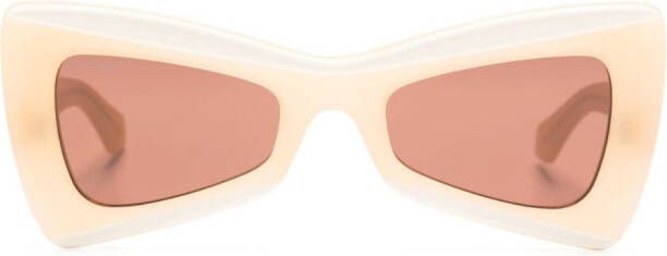 Off-White Eyewear Nashville zonnebril met geometrisch montuur Beige