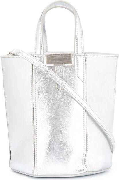 Off-White Allen gelakte bucket-tas Metallic