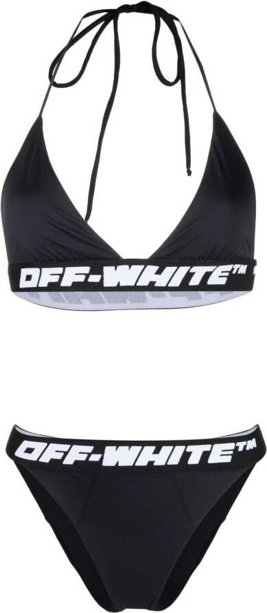 Off-White Bikini met logoband Zwart