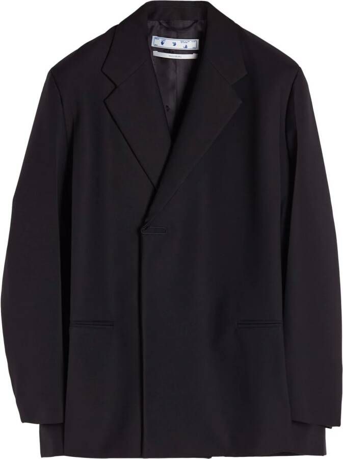 Off-White Blazer met enkele rij knopen Zwart