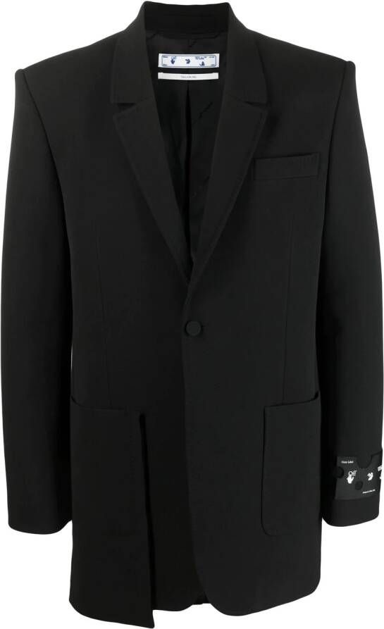 Off-White Blazer met zakdetail Zwart