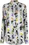 Off-White Blouse met bloemenprint Grijs - Thumbnail 1
