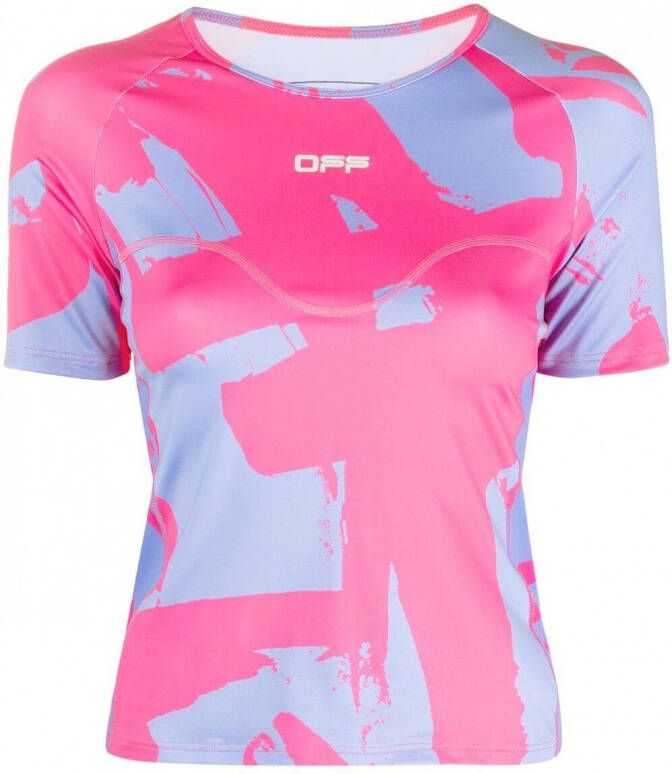 Off-White Blouse met korte mouwen Roze