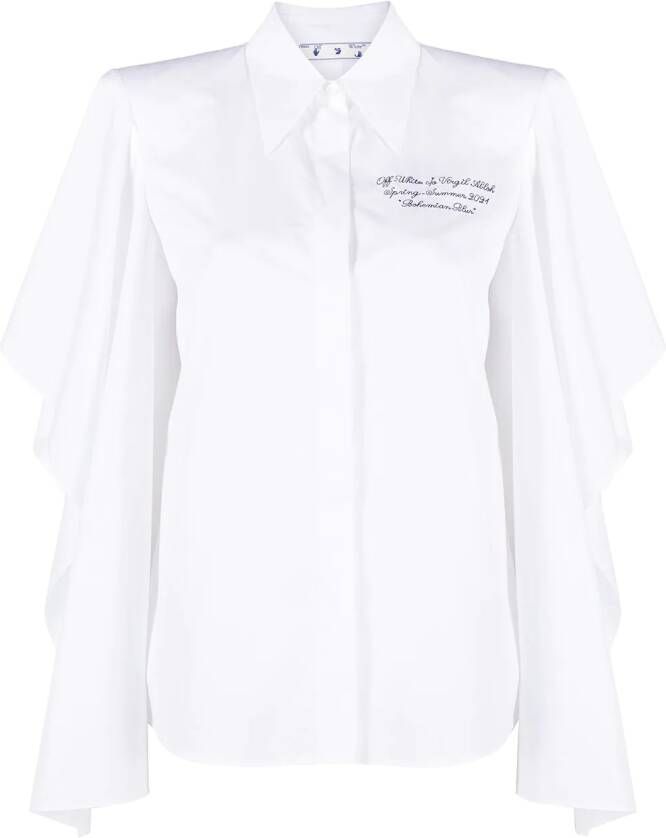 Off-White Blouse met pofmouwen Wit