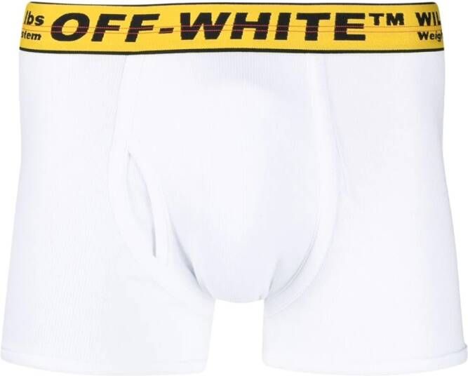 Off-White Boxershorts met tailleband Wit