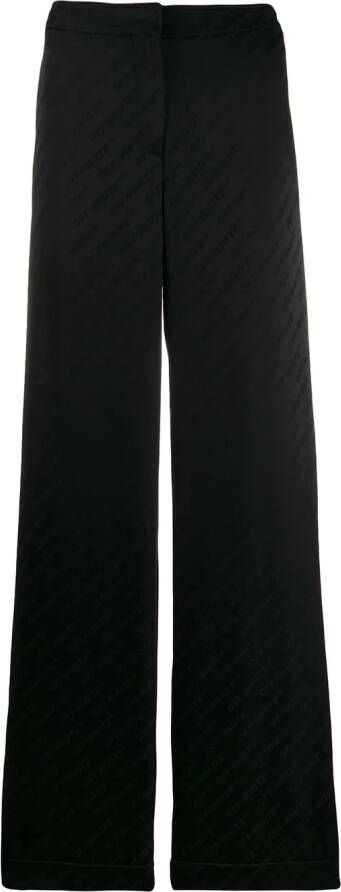 Off-White Broek met jacquard Zwart