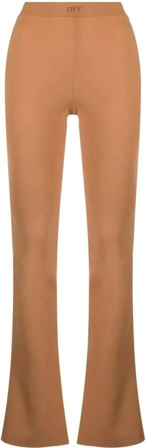 Off-White Broek met logoband Bruin
