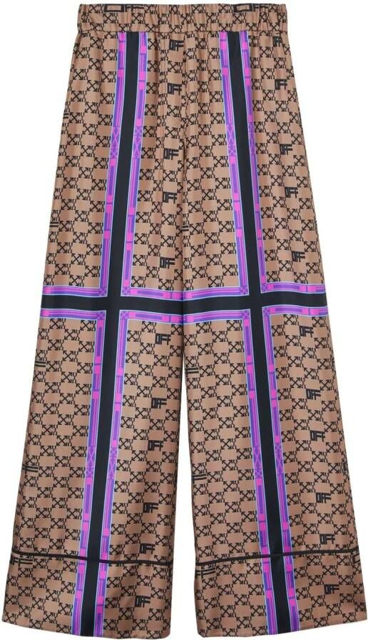Off-White Broek met monogramprint Bruin