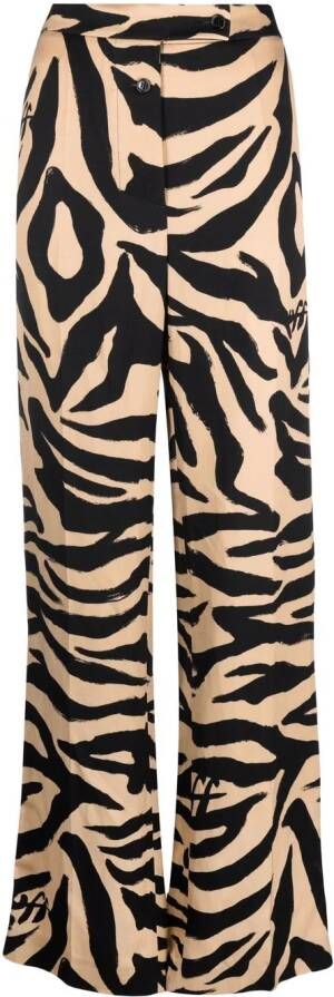 Off-White Broek met zebraprint Beige