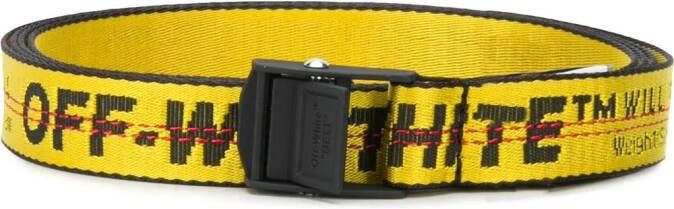 Off White Geel Zwart Mini Industrieel Tape Riem Yellow