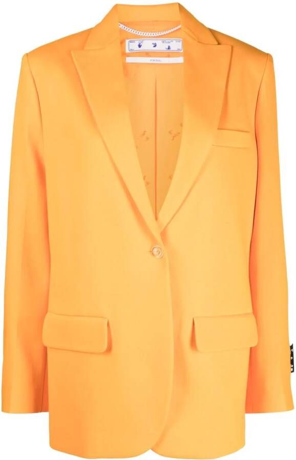 Off-White Colbert met enkele rij knopen Oranje