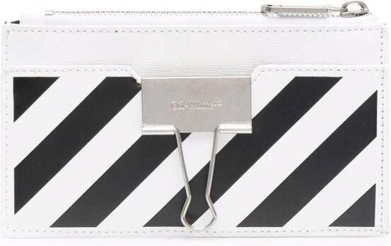 Off White Logo Leren Kaarthouder Italië White Dames - Foto 5