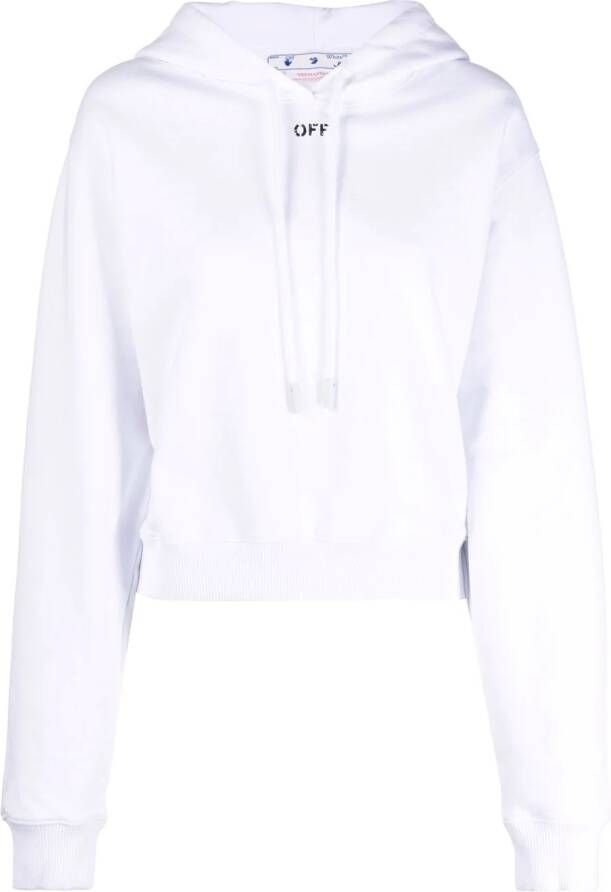Off-White Cropped hoodie Wit