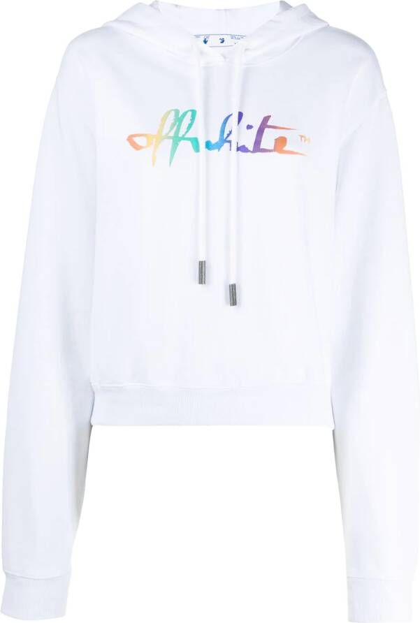 Off-White Cropped hoodie Wit