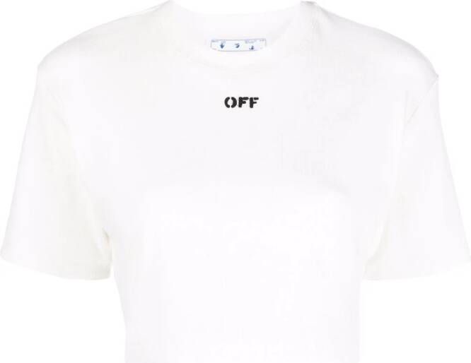 Off-White Cropped T-shirt Wit