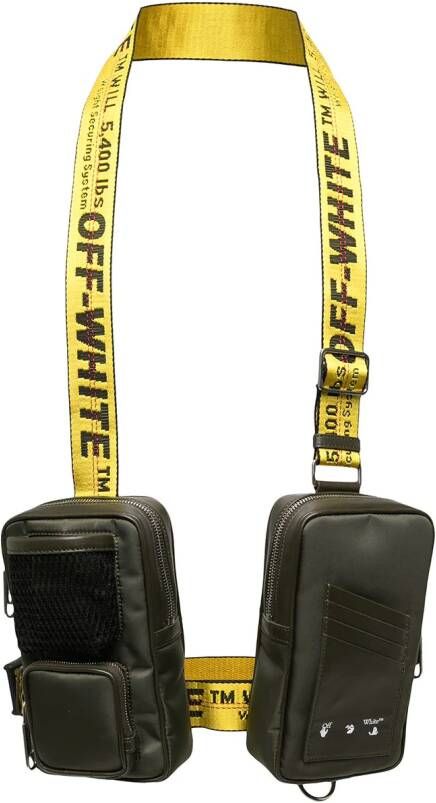 Off-White Dubbele buidel met cargo band Groen
