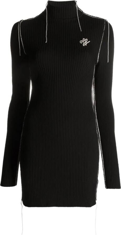 Off-White Jurk met geborduurd logo Zwart