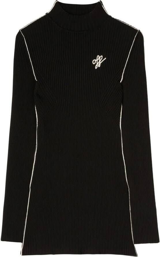 Off-White Mini-jurk met geborduurd logo Zwart