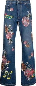 Off-White Jeans met bloemenprint Blauw