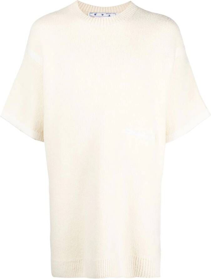 Off-White Gebreid T-shirt Beige