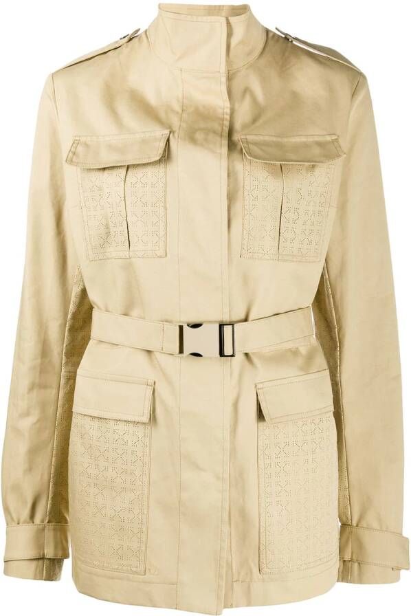 Off-White Geperforeerde trenchcoat Beige