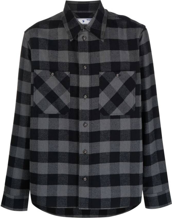 Off-White Geruit overhemd Grijs