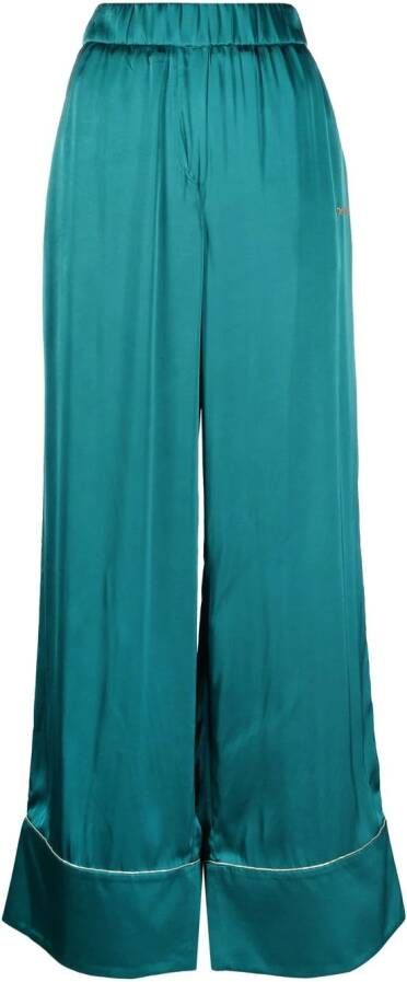 Off-White High waist palazzo broek Groen