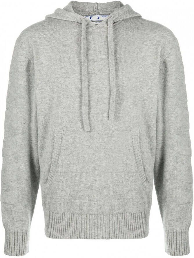 Off-White Hoodie met diagonale strepen Grijs