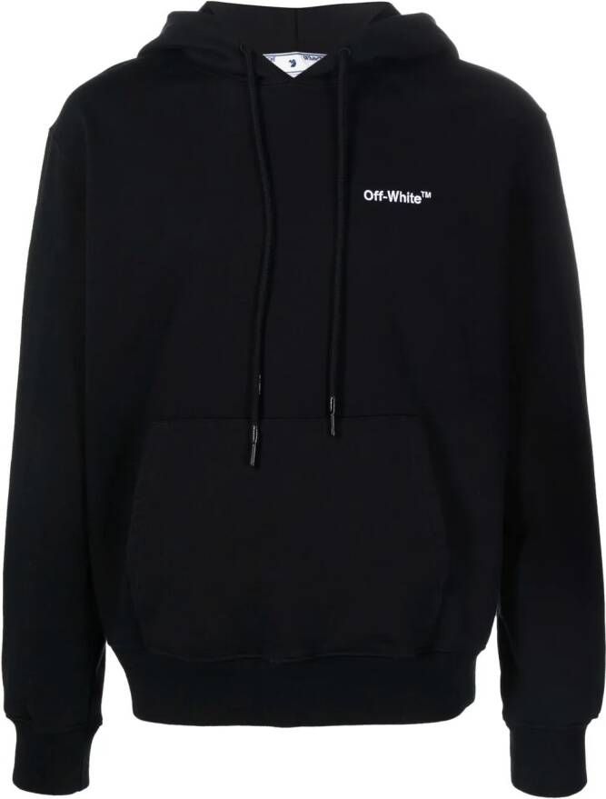 Off-White Katoenen hoodie met geborduurd logo Zwart