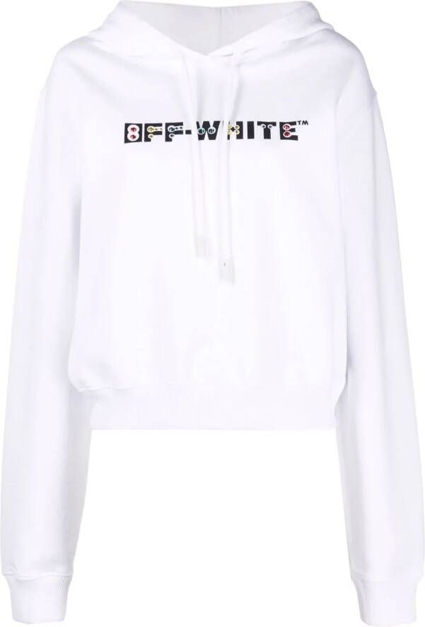 Off-White Hoodie met logo Wit