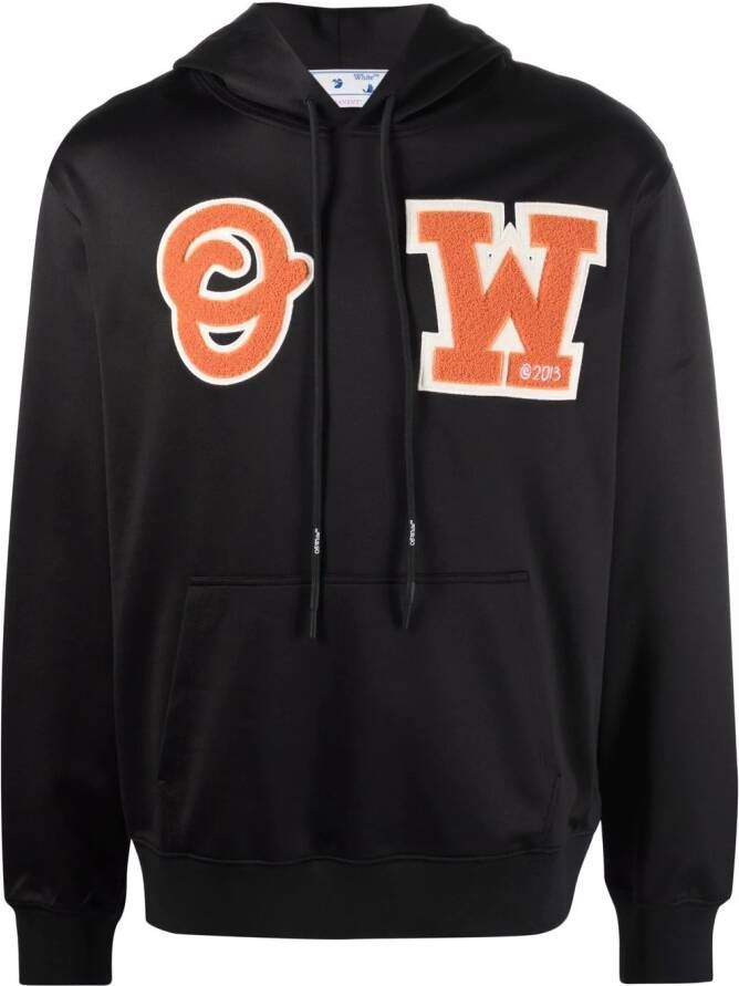 Off-White Hoodie met logopatch Zwart