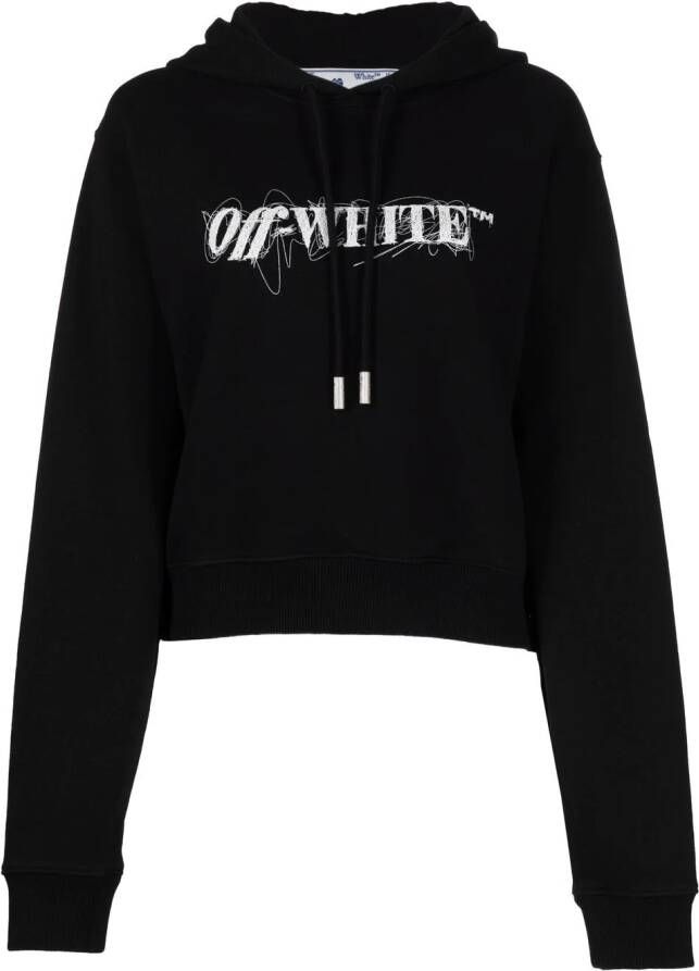 Off-White Hoodie met logoprint Zwart