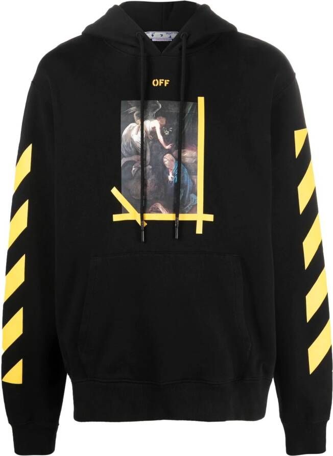 Off-White Hoodie met print Zwart