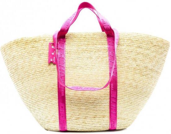 Off-White Shopper met band Beige