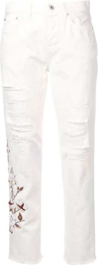 Off-White Jeans met gerafelde afwerking Wit
