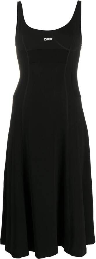 Off White Midi Dresses Zwart Dames