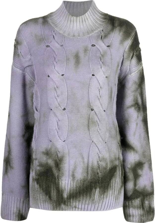 Off-White Kabelgebreide trui Paars