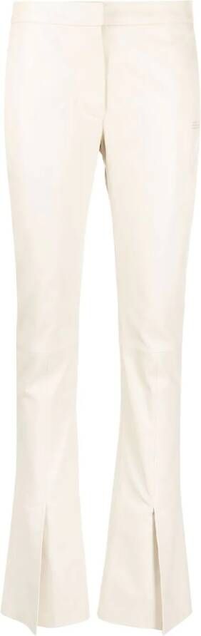 Off-White Leren pantalon Beige
