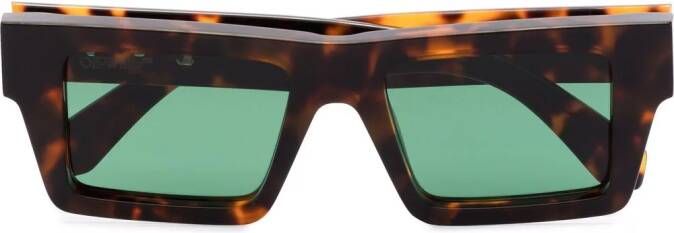 Off-White Eyewear Nassau zonnebril met rechthoekig montuur Bruin