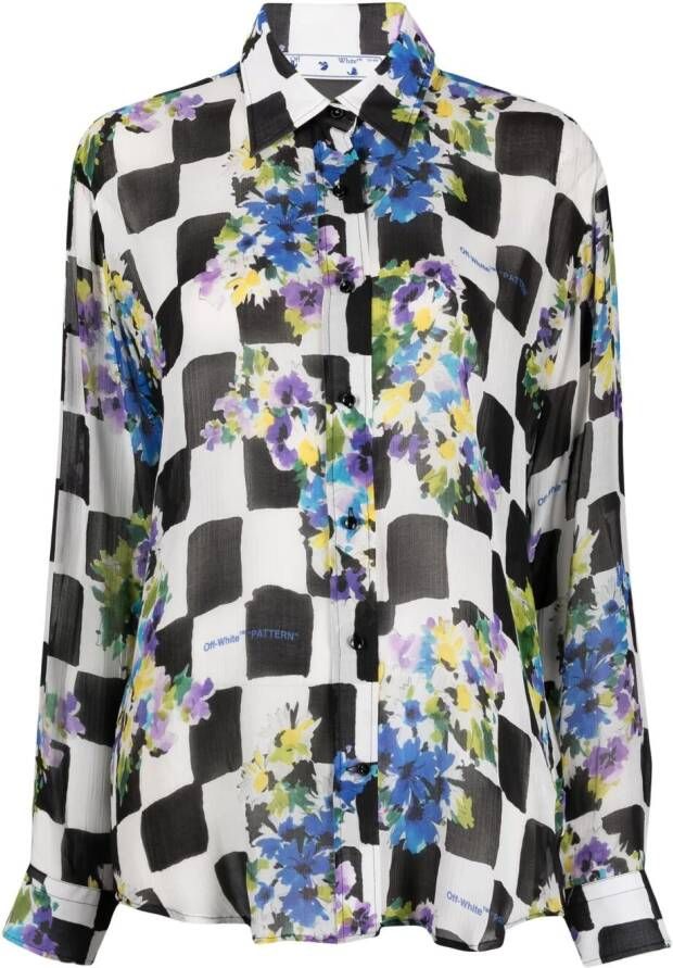 Off-White Overhemd met bloemenprint Wit